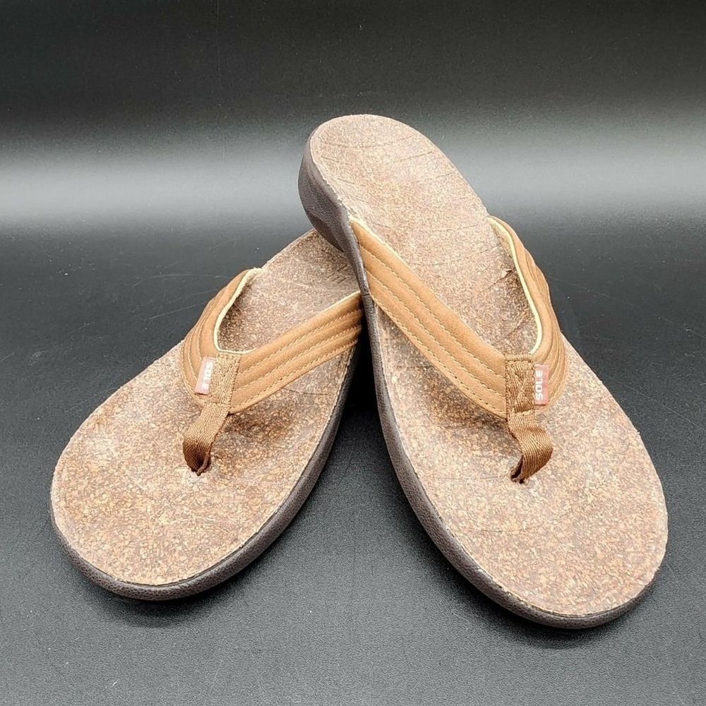 SOLE Sport Flip Flop Brown Cork Womens 10 Orthopedic Arch Support Sandals